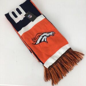 NFL Denver Broncos Scarf Blue Orange White Knit NEW NWT